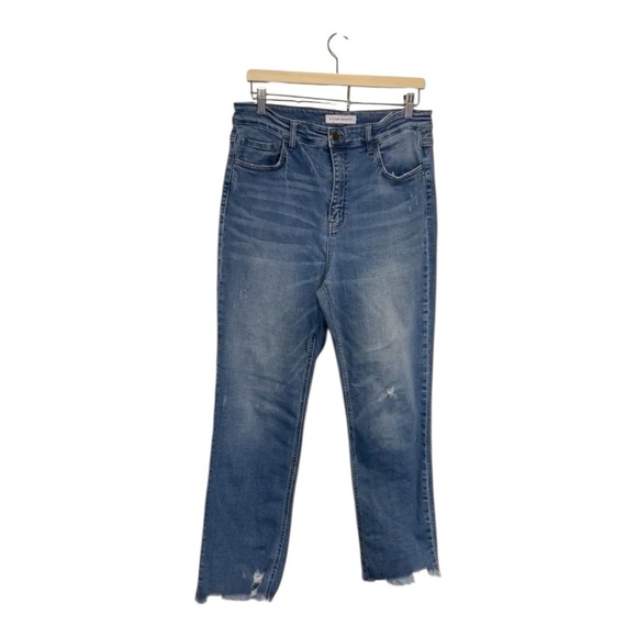 Flying Monkey Distressed Raw Hem Jeans - Picture 1 of 14